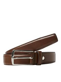 Herren Jack & Jones Legerer Echtleder Gürtel | Klassischer Leather Belt | mit Löcher JACCHRISTOPHER, Farben:Braun, Größe Gürtel:105 von JACK & JONES