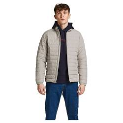 Herren Jack & Jones Leichte Steppjacke | Basic Übergangsjacke Wattiert | Blouson ohne Kapuze JJERECYCLE, Farben:Beige, Größe Jacken:M von JACK & JONES