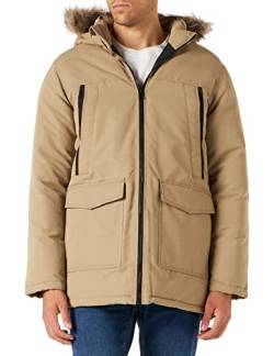 Herren Jack & Jones Warm Gefütterte Winter Jacke | Parka Blouson | mit Kunstfell Kapuze JJECRAFT, Farben:Braun, Größe Jacken:S von JACK & JONES