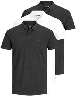 JACK & JONES 3er Pack Basic Poloshirt Herren (3er Pack Mix 3 (Black/White/Black, M)) von JACK & JONES