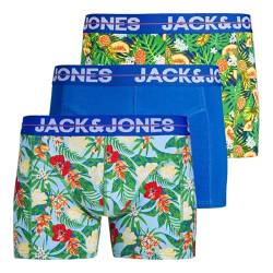 JACK & JONES 3er Pack Herren Unterhosen Shorts Boxershorts Trunks, Farbe:Mehrfarbig, Wäschegröße:M, Artikel:12250724-vic Blue/Print von JACK & JONES