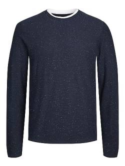 JACK & JONES A/S Herren JORTWINN Knit Crew Neck NOOS Strickpullover, Total Eclipse/Detail:w. neps, Small von JACK & JONES