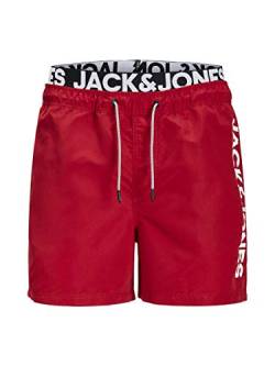 JACK & JONES Aruba Swim Shorts Herren Badehose, Farbe:Rio Red (Logo), Größe:M von JACK & JONES