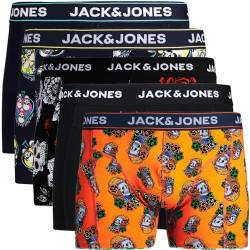 JACK & JONES Boxershorts 5er Pack Herren Plus Big Size Übergröße Kep11 Trunks Shorts Baumwoll Mix Unterhose 3XL 4XL 5XL 6XL 7XL 8XL (4XL, 5er Pack Bunt #51) von JACK & JONES