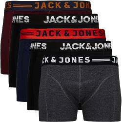 JACK & JONES Boxershorts 5er Pack Herren Plus Big Size Übergröße Kep11 Trunks Shorts Baumwoll Mix Unterhose 3XL 4XL 5XL 6XL 7XL 8XL (6XL, 5er Pack Bunt #44) von JACK & JONES