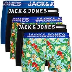JACK & JONES Boxershorts 5er Pack Herren Plus Big Size Übergröße Kep11 Trunks Shorts Baumwoll Mix Unterhose 3XL 4XL 5XL 6XL 7XL 8XL (6XL, 5er Pack Bunt #50) von JACK & JONES