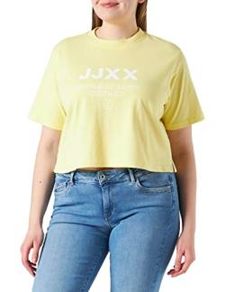 JACK & JONES Damen JJXX JXBROOK SS Relaxed Vint Tee SN T-Shirt, Elfin Yellow/Detail:Bright White Print CALI 1, L von JACK & JONES