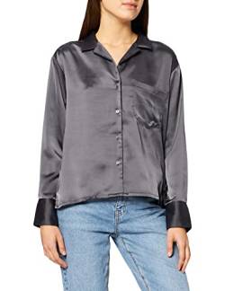 JACK & JONES Damen JJXX JXEVA LS Comfort Satin Shirt NOOS Bluse, Asphalt, L von JACK & JONES