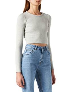 JACK & JONES Damen JJXX JXFELINE LS Rib Tee NOOS T-Shirt, Light Grey Melange, L von JACK & JONES