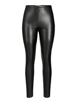 JACK & JONES Damen JJXX JXMEGAN Faux Leather SN Leggings, Black/Detail:Matte, L von JACK & JONES