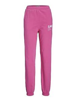 JACK & JONES Damen JXBIANCA HW Relaxed Vint Sweatpants SN Jogginghose, Carmine Rose/Print:Bright White LNDN Print, XS von JACK & JONES