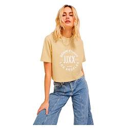 JACK & JONES Damen JXBROOK RLX SS Tee JRS SN T-Shirt, Sunlight/Print:Denim Studio, XL von JACK & JONES