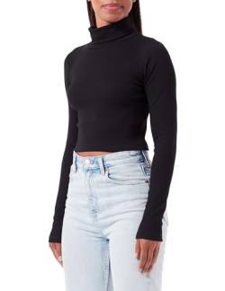 JACK&JONES Damen JXFAN STR LS Crop Rib Tee JRS NOOS Top, Black, L von JACK & JONES