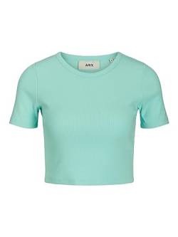 JACK & JONES Damen JXFLORIE STR SS Rib Tee JRS NOOS T-Shirt, Aruba Blue, S von JACK & JONES