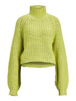 JACK&JONES Damen JXKELVY Chunky HIGH Neck Knit NOOS Strickpullover, Limeade, M von JACK & JONES