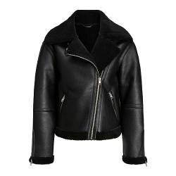 JACK&JONES Damen JXLEE Aviator Faux Shearling JKT OTW SN Jacke, Black, S von JACK & JONES