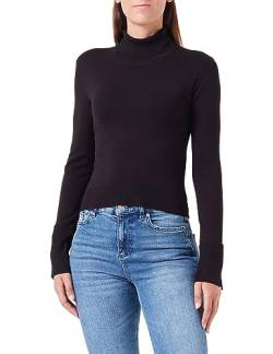 JACK&JONES Damen JXMIA Soft Cropped ROLL Neck Knit SN Pullover, Black, M von JACK & JONES