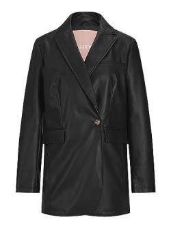 JACK & JONES Damen Jjxx Jxmary Faux Leather Blazer, Schwarz, XS EU von JACK & JONES