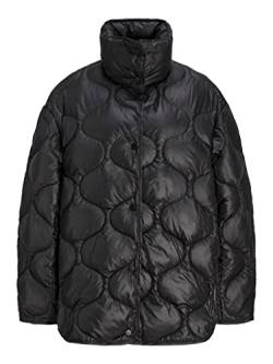 JACK & JONES Damen Jxnova Shiny Quilted Jacket Sn Mantel, Schwarz, XL EU von JACK & JONES