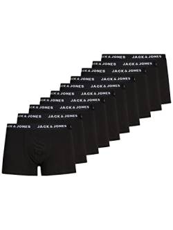 JACK & JONES Herren 10er Pack Boxershorts | Trunks Set Stretch Hose Unterwäsche | Basic Jersey JACSOLID, Farben:Schwarz, Größe:XL von JACK & JONES