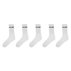 JACK & JONES Herren 5er Pack Mittellange Crew Socken Sport Weiß 41-46 von JACK & JONES