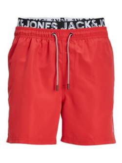 JACK & JONES Herren Badehose Badeshort JPSTFIJI S M L XL XXL Schwarz Blau Rot, Größe:S, Farbe:True Red SOLID 12227254 von JACK & JONES