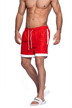 JACK & JONES Herren Badeshorts Swim Shorts Badehose (M, Fiery Red) von JACK & JONES