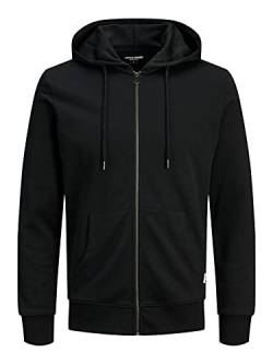 JACK & JONES Herren Basic Reißverschluss Baumwoll Hoodie - Schwarz - S von JACK & JONES