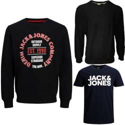 JACK & JONES Herren - Big Size Box 3 teilig - Sweat Hoodie Pullover T Shirt Übergröße Plus Size 3XL 4XL 5XL 6XL 7XL 8XL zr99a (3XL, BigSize Box 6) von JACK & JONES