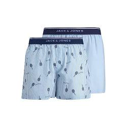 JACK&JONES Herren Boxershorts 2er Pack JACTENNIS Woven Trunks (S, Cashmere Blue) von JACK & JONES