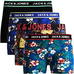 JACK & JONES Herren Boxershorts 4er Pack Trunks Shorts Baumwoll Mix Unterhose Core S M L XL XXL (M, 12) von JACK & JONES