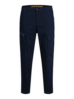 JACK & JONES Herren Cargo Chino Hose JPSTACE JJDEX Stretch Pants Gerader Schnitt Arbeitshosen Look, Farben:Blau, Größe Hosen:29W / 32L von JACK & JONES