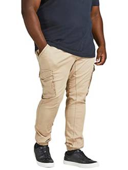 JACK & JONES Herren Cargo Hose JPSTPAUL JJFLAKE Plussize - Slim Fit - Beige, Größe:42W / 32L, Farbvariante:Crockery 12199184 von JACK & JONES