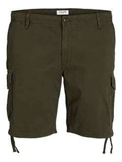 JACK & JONES Herren Cargo Short JPSTMARLEY JJCARGO - Relaxed Fit - Plussize, Größe:40, Farbe:Forest Night 12237562 von JACK & JONES