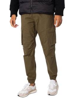 JACK & JONES Herren Cargohose JPSTKANE JJNOAH Cuffed -Relaxed Fit - S M L XL XXL, Größe:S, Farbvariante:Olive Night 12242264 von JACK & JONES