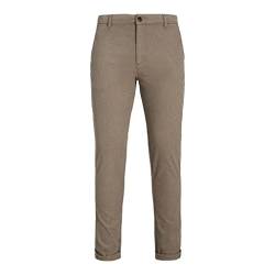 JACK & JONES Herren Chino Hose JPSTMARCO JJFURY -Slim Fit Braun W27-W36 Stretch, Größe:28W / 32L, Farbvariante:Seal Brown SOLID 12206198 von JACK & JONES