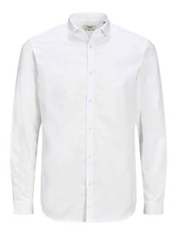 JACK & JONES Herren Freizeit Hemd JPRBLACARDIFF Relaxed Fit Plussize 2XL-8XL, Größe:3XL, Farbe:White Loose FIT 12235157 von JACK & JONES