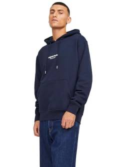 JACK & JONES Herren Hoodie Kapuzenpullover JORVESTERBRO - Relaxed Fit S-XXL, Größe:L, Farbe:Sky Captain 12241687 von JACK & JONES