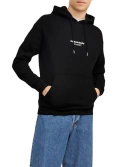 JACK & JONES Herren Hoodie Kapuzenpullover JORVESTERBRO - Relaxed Fit S-XXL, Größe:M, Farbe:Black 12241687 von JACK & JONES