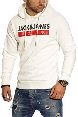 JACK & JONES Herren Hoodie Kapuzenpullover Sweatshirt Pullover Streetwear 4 Elements (XX-Large, Cloud Dancer) von JACK & JONES