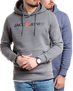 JACK & JONES Herren Hoodie Pullover mit Kapuze Sweatshirt Kapuzenpullover für Männer aus Baumwolle mit Logo/Auswahl an Designs und Farben (Doppelpack Hood 4 (054 China/054Sed, 3XL)) von JACK & JONES