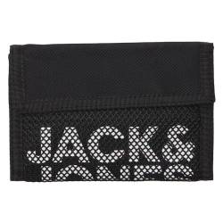 JACK&JONES Herren JACASHFORD MESH Wallet Geldbörse, Black/Detail:Island Green von JACK & JONES