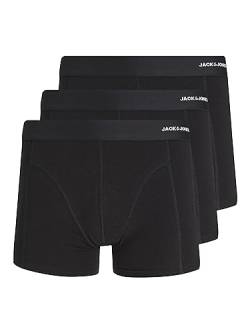 JACK & JONES Herren JACBASIC Bamboo Trunks 3 Pack NOOS Boxershorts, Black/Detail:Black-Black, S von JACK & JONES