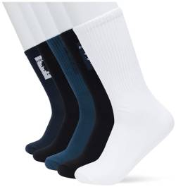 JACK&JONES Herren JACCOLOR Block 5 Pack Socken, Schwarz, One Size von JACK & JONES