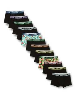 JACK&JONES Herren JACPINK Flower Trunks 12 Pack Boxershorts, Green Bee/Pack:Summer Song-Black-Black-Black-Black-Black-Black-Black-Black-Black-Blac, L von JACK & JONES