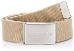 JACK&JONES Herren JACSOLID Woven Belt Gürtel, Crockery, 105 von JACK & JONES