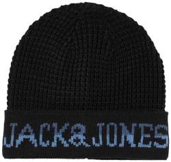 JACK & JONES Herren JACWAFFLE Beanie Mütze, Black, ONE Size von JACK & JONES