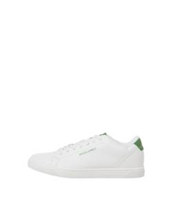 JACK & JONES Herren JFWBOSS PU NOOS Sneaker, White/Detail:MEDIUM Green, 43 EU von JACK & JONES