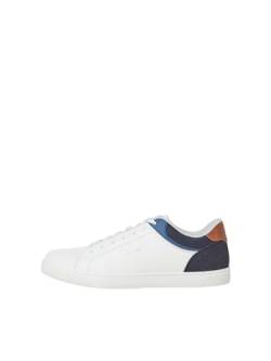 JACK&JONES Herren JFWJORDAN SN Sneaker, Bright White/Detail:Navy Blazer/Coronet Blue, 40 EU von JACK & JONES