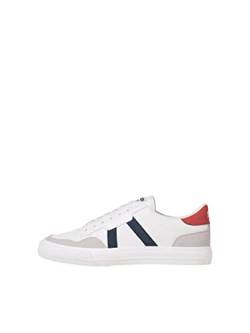 JACK & JONES Herren JFWMORDEN PU Combo 2.5 SN Sneaker, White/Detail:Navy/RED, 43 EU von JACK & JONES